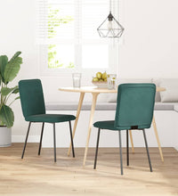 Esszimmerstühle 2 Stk. Dunkelgrün Samt