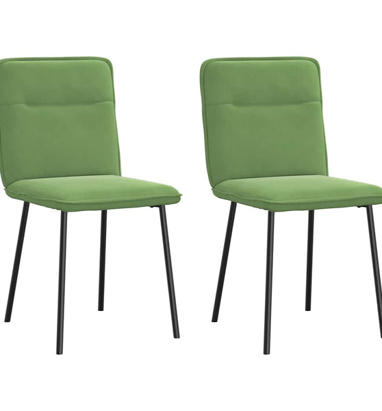 Esszimmerstühle 2 Stk. Hellgrün Samt