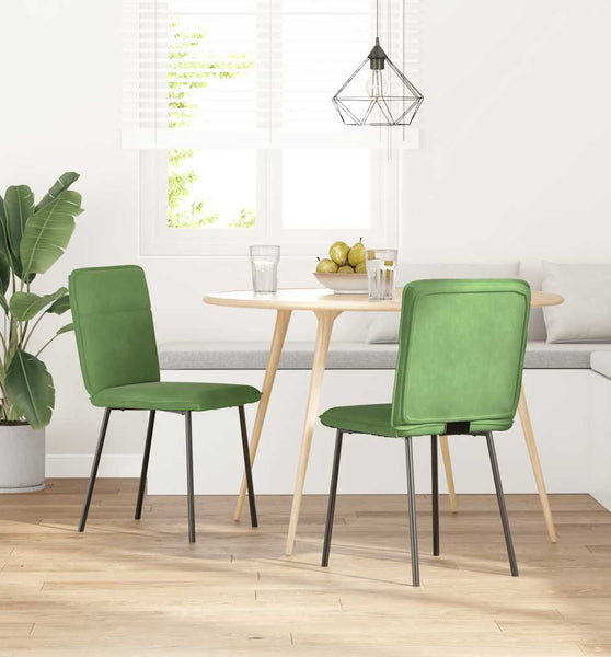 Esszimmerstühle 2 Stk. Hellgrün Samt
