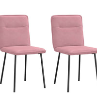 Esszimmerstühle 2 Stk. Rosa Samt