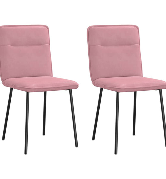 Esszimmerstühle 2 Stk. Rosa Samt