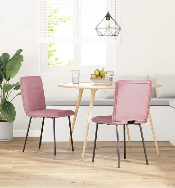 Esszimmerstühle 2 Stk. Rosa Samt