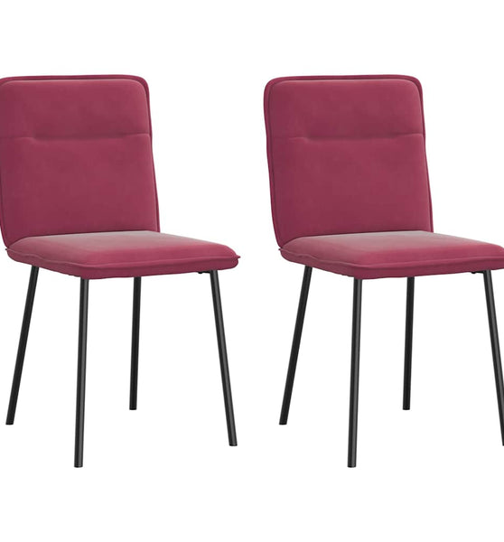 Esszimmerstühle 2 Stk. Weinrot Samt