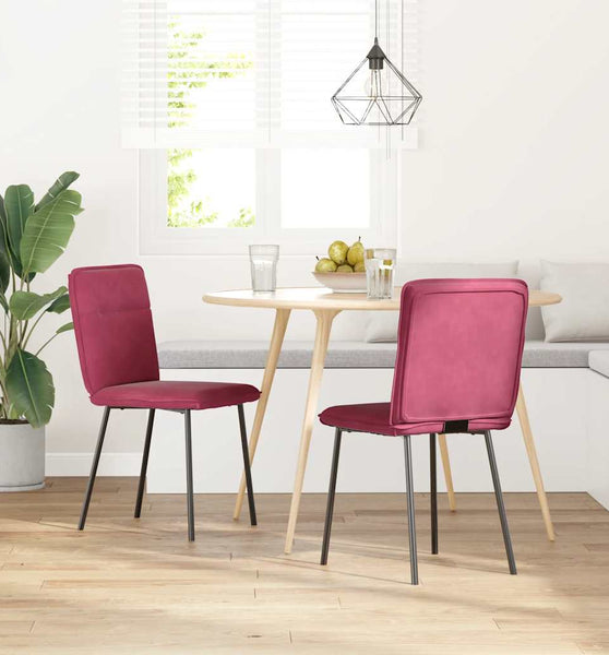 Esszimmerstühle 2 Stk. Weinrot Samt