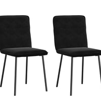 Esszimmerstühle 2 Stk. Schwarz Samt