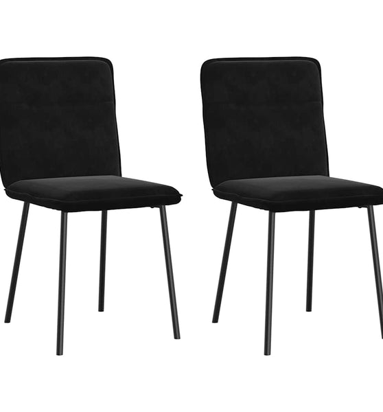 Esszimmerstühle 2 Stk. Schwarz Samt