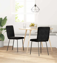 Esszimmerstühle 2 Stk. Schwarz Samt