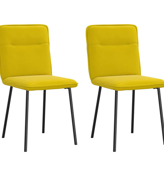 Esszimmerstühle 2 Stk. Gelb Samt