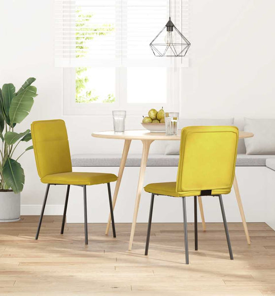 Esszimmerstühle 2 Stk. Gelb Samt