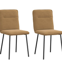 Esszimmerstühle 2 Stk. Braun Samt