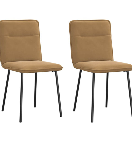 Esszimmerstühle 2 Stk. Braun Samt