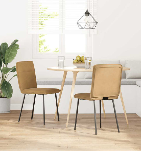 Esszimmerstühle 2 Stk. Braun Samt