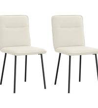 Esszimmerstühle 2 Stk. Creme Samt