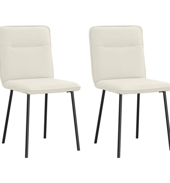 Esszimmerstühle 2 Stk. Creme Samt