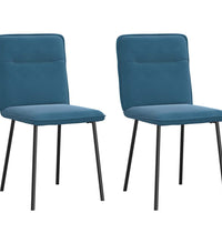 Esszimmerstühle 2 Stk. Blau Samt