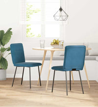 Esszimmerstühle 2 Stk. Blau Samt