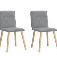 Esszimmerstühle 2 Stk. Hellgrau Stoff