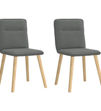 Esszimmerstühle 2 Stk. Dunkelgrau Stoff