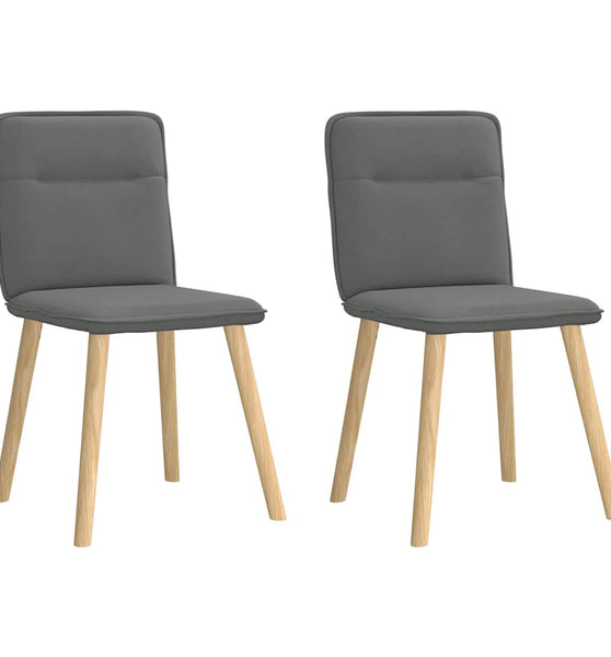 Esszimmerstühle 2 Stk. Dunkelgrau Stoff