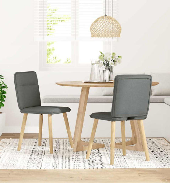 Esszimmerstühle 2 Stk. Dunkelgrau Stoff