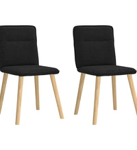 Esszimmerstühle 2 Stk. Schwarz Stoff