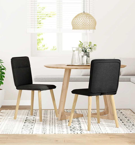 Esszimmerstühle 2 Stk. Schwarz Stoff