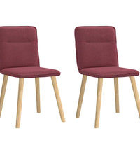 Esszimmerstühle 2 Stk. Weinrot Stoff