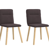 Esszimmerstühle 2 Stk. Dunkelbraun Stoff