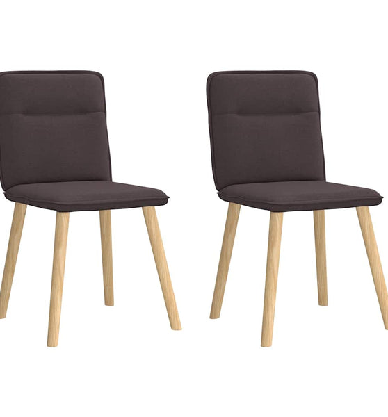 Esszimmerstühle 2 Stk. Dunkelbraun Stoff
