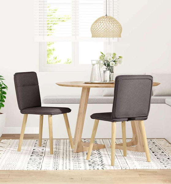 Esszimmerstühle 2 Stk. Dunkelbraun Stoff