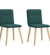 Esszimmerstühle 2 Stk. Dunkelgrün Stoff