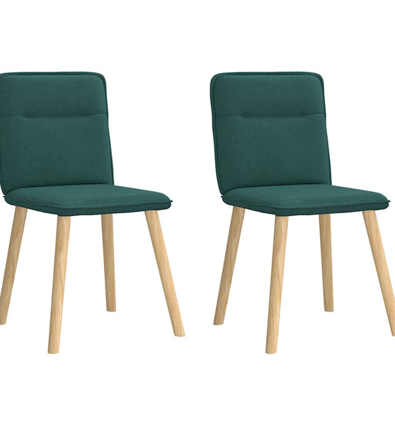 Esszimmerstühle 2 Stk. Dunkelgrün Stoff