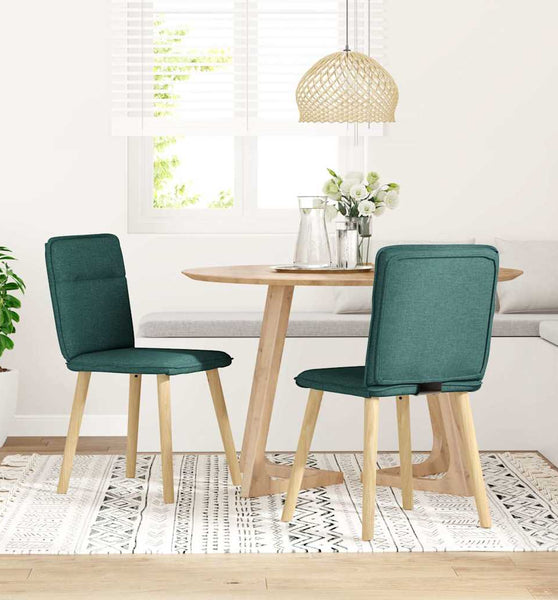 Esszimmerstühle 2 Stk. Dunkelgrün Stoff