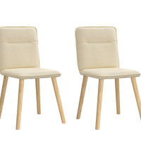 Esszimmerstühle 2 Stk. Creme Stoff