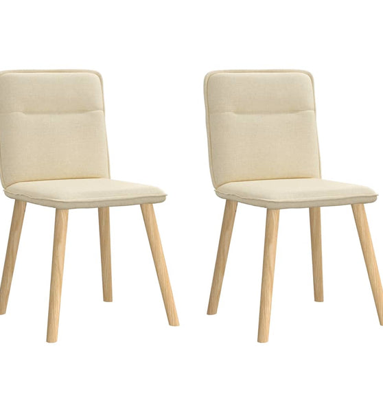 Esszimmerstühle 2 Stk. Creme Stoff