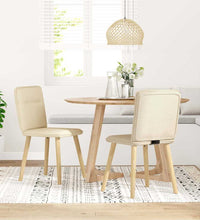 Esszimmerstühle 2 Stk. Creme Stoff