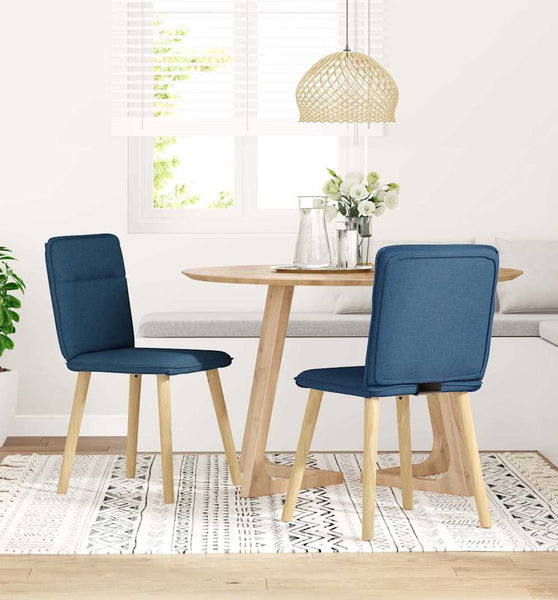 Esszimmerstühle 2 Stk. Blau Stoff