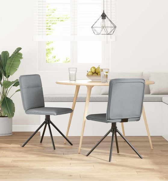 Esszimmerstühle 2 Stk. Hellgrau Stoff