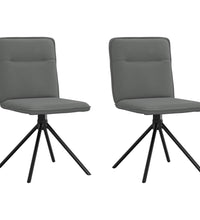 Esszimmerstühle 2 Stk. Dunkelgrau Stoff