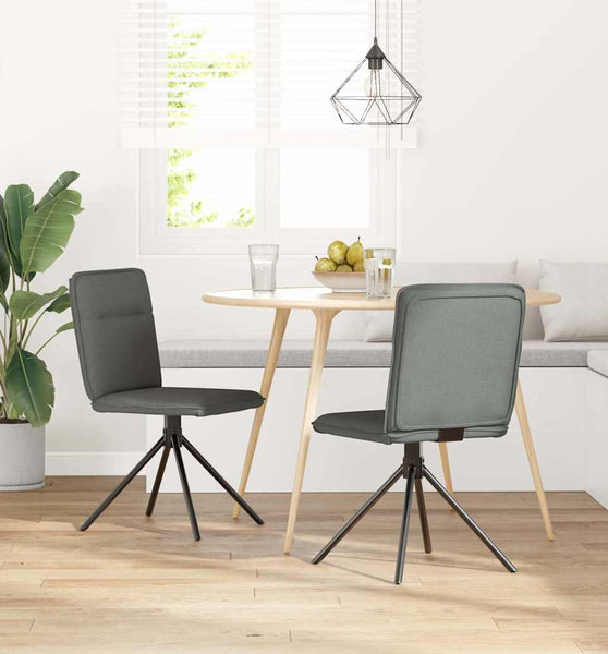 Esszimmerstühle 2 Stk. Dunkelgrau Stoff