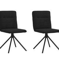 Esszimmerstühle 2 Stk. Schwarz Stoff
