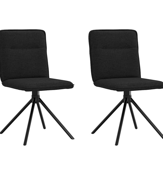 Esszimmerstühle 2 Stk. Schwarz Stoff