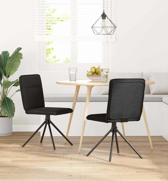 Esszimmerstühle 2 Stk. Schwarz Stoff