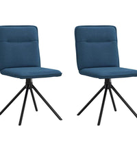 Esszimmerstühle 2 Stk. Blau Stoff