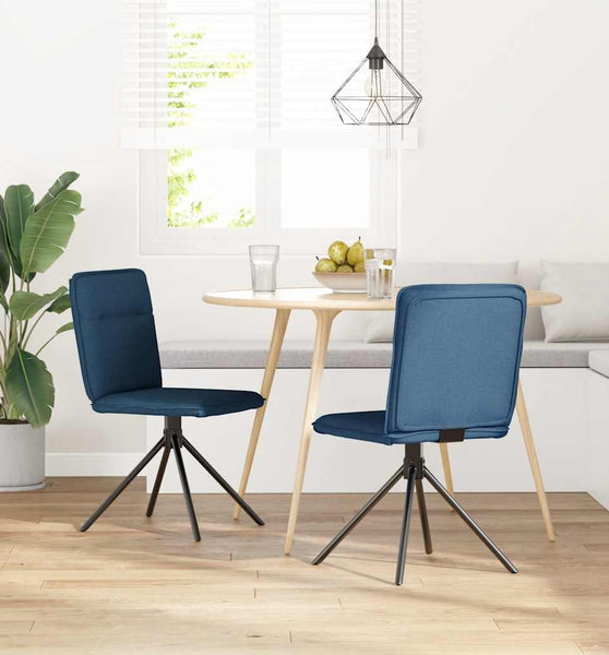 Esszimmerstühle 2 Stk. Blau Stoff