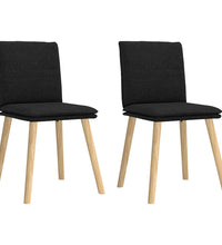 Esszimmerstühle 2 Stk. Schwarz Stoff