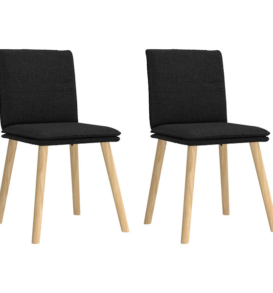 Esszimmerstühle 2 Stk. Schwarz Stoff