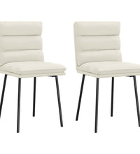 Esszimmerstühle 2 Stk. Creme Samt