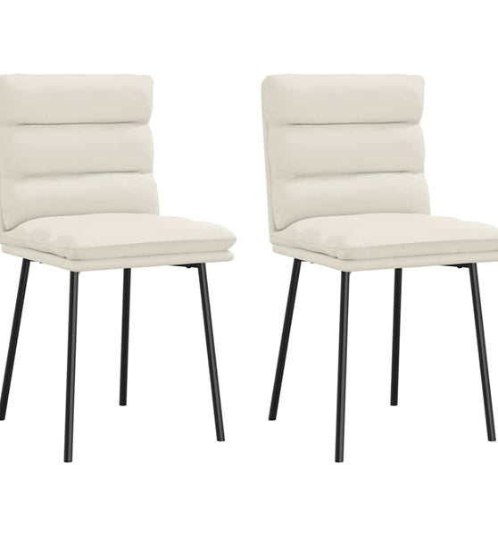 Esszimmerstühle 2 Stk. Creme Samt