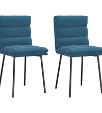 Esszimmerstühle 2 Stk. Blau Samt